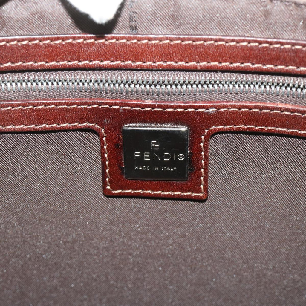 FENDI Mamma Baguette Shoulder Bag Canvas Beigebs12544