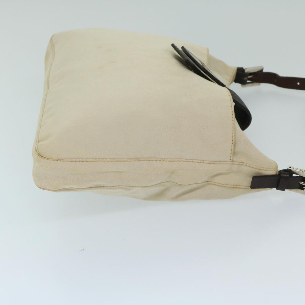 FENDI Mamma Baguette Shoulder Bag Canvas Beigebs12544