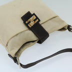 FENDI Mamma Baguette Shoulder Bag Canvas Beigebs12544