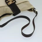 FENDI Mamma Baguette Shoulder Bag Canvas Beigebs12544