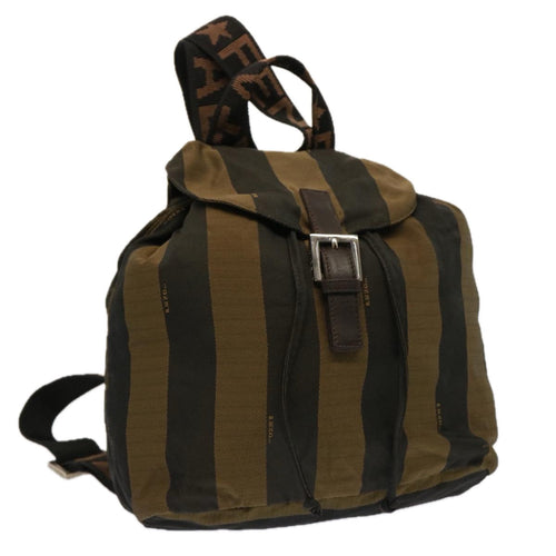 FENDI Pecan Canvas Backpack Nylon Brownbs12549