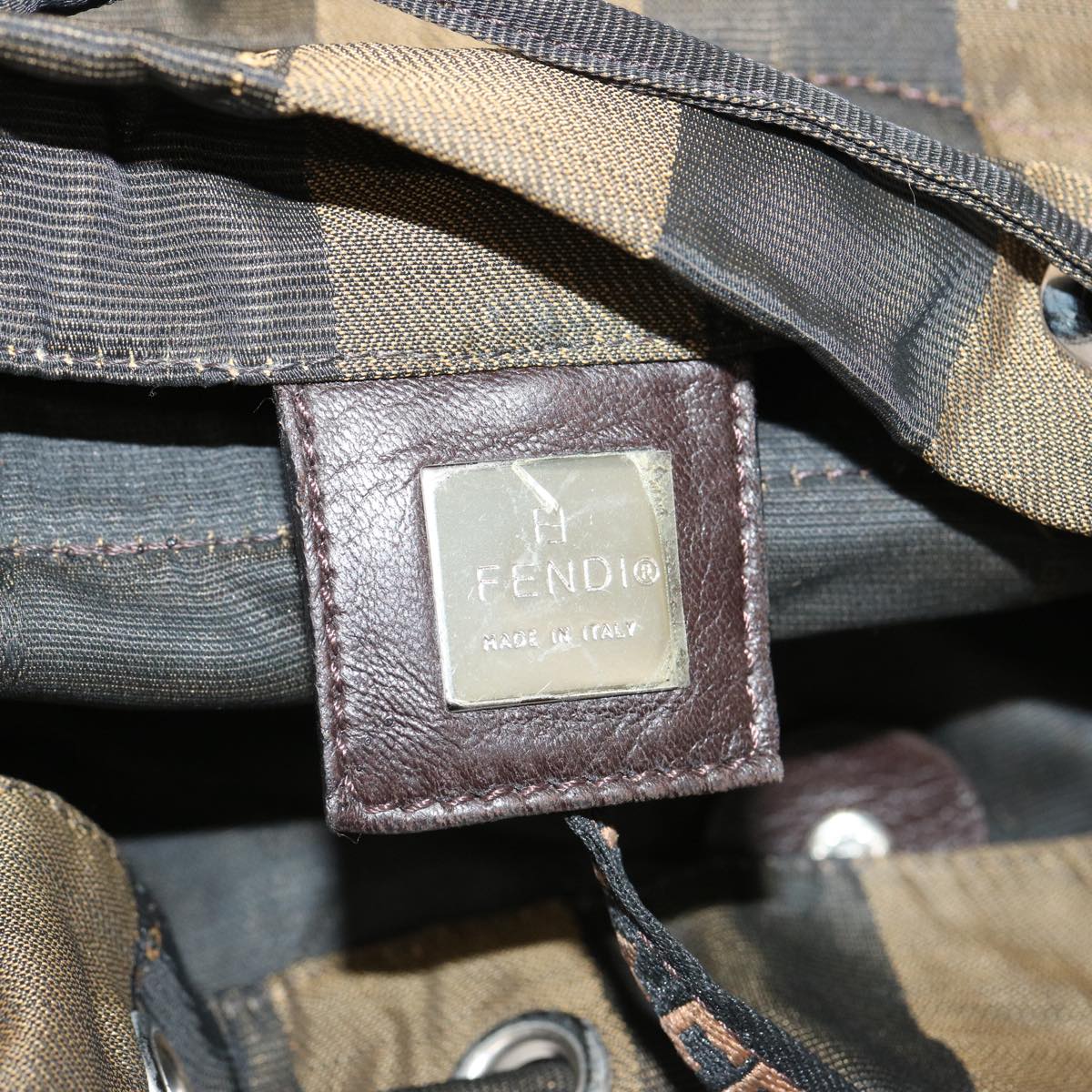 FENDI Pecan Canvas Backpack Nylon Brownbs12549