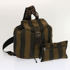 FENDI Pecan Canvas Backpack Nylon Brownbs12549