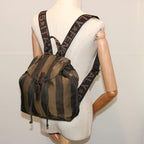 FENDI Pecan Canvas Backpack Nylon Brownbs12549