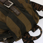 FENDI Pecan Canvas Backpack Nylon Brownbs12549