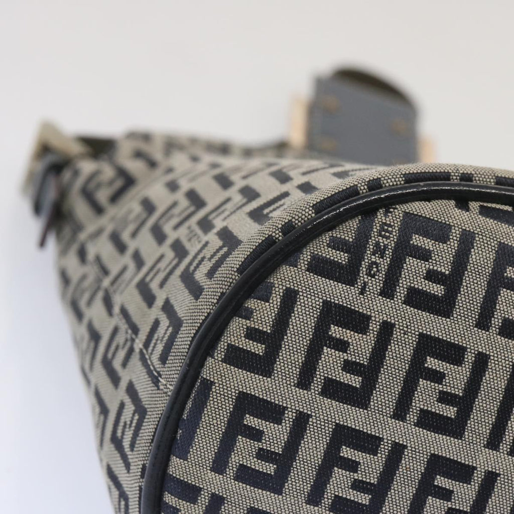 FENDI Zucchino Canvas Mamma Baguette Shoulder Bag Navybs12563