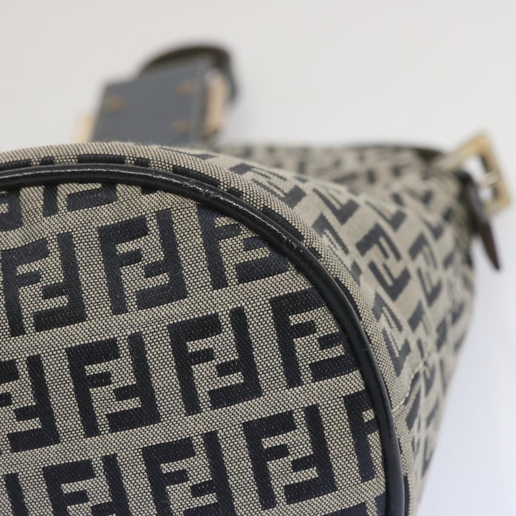 FENDI Zucchino Canvas Mamma Baguette Shoulder Bag Navybs12563