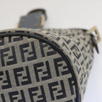 FENDI Zucchino Canvas Mamma Baguette Shoulder Bag Navybs12563