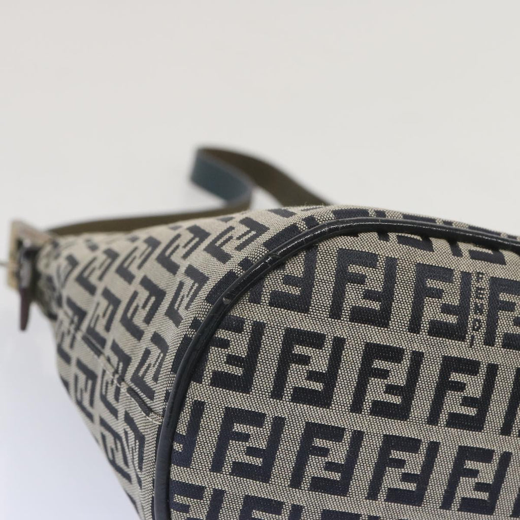 FENDI Zucchino Canvas Mamma Baguette Shoulder Bag Navybs12563