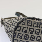FENDI Zucchino Canvas Mamma Baguette Shoulder Bag Navybs12563