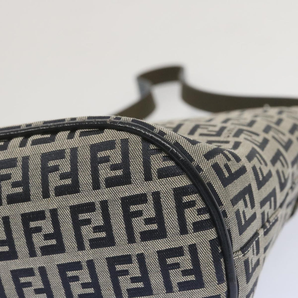 FENDI Zucchino Canvas Mamma Baguette Shoulder Bag Navybs12563