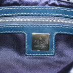 FENDI Zucchino Canvas Mamma Baguette Shoulder Bag Navybs12563