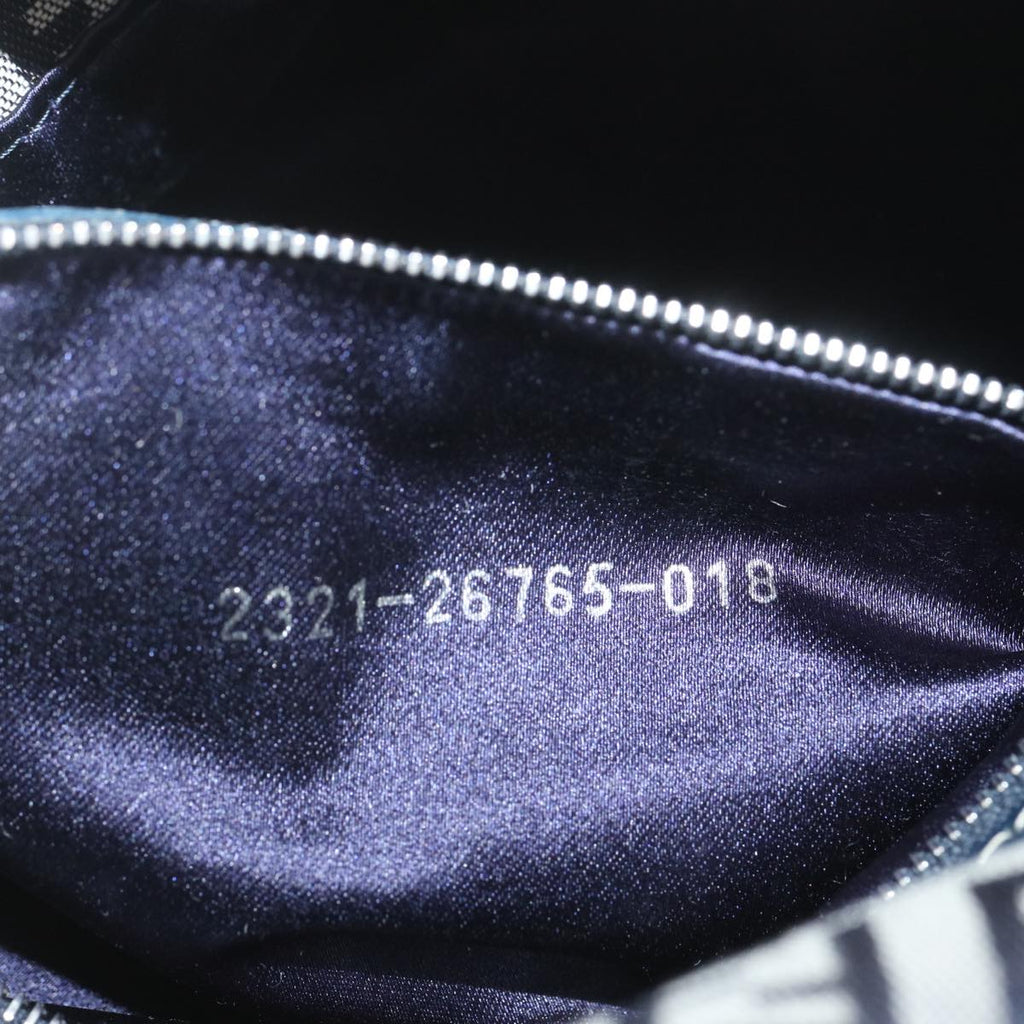 FENDI Zucchino Canvas Mamma Baguette Shoulder Bag Navybs12563