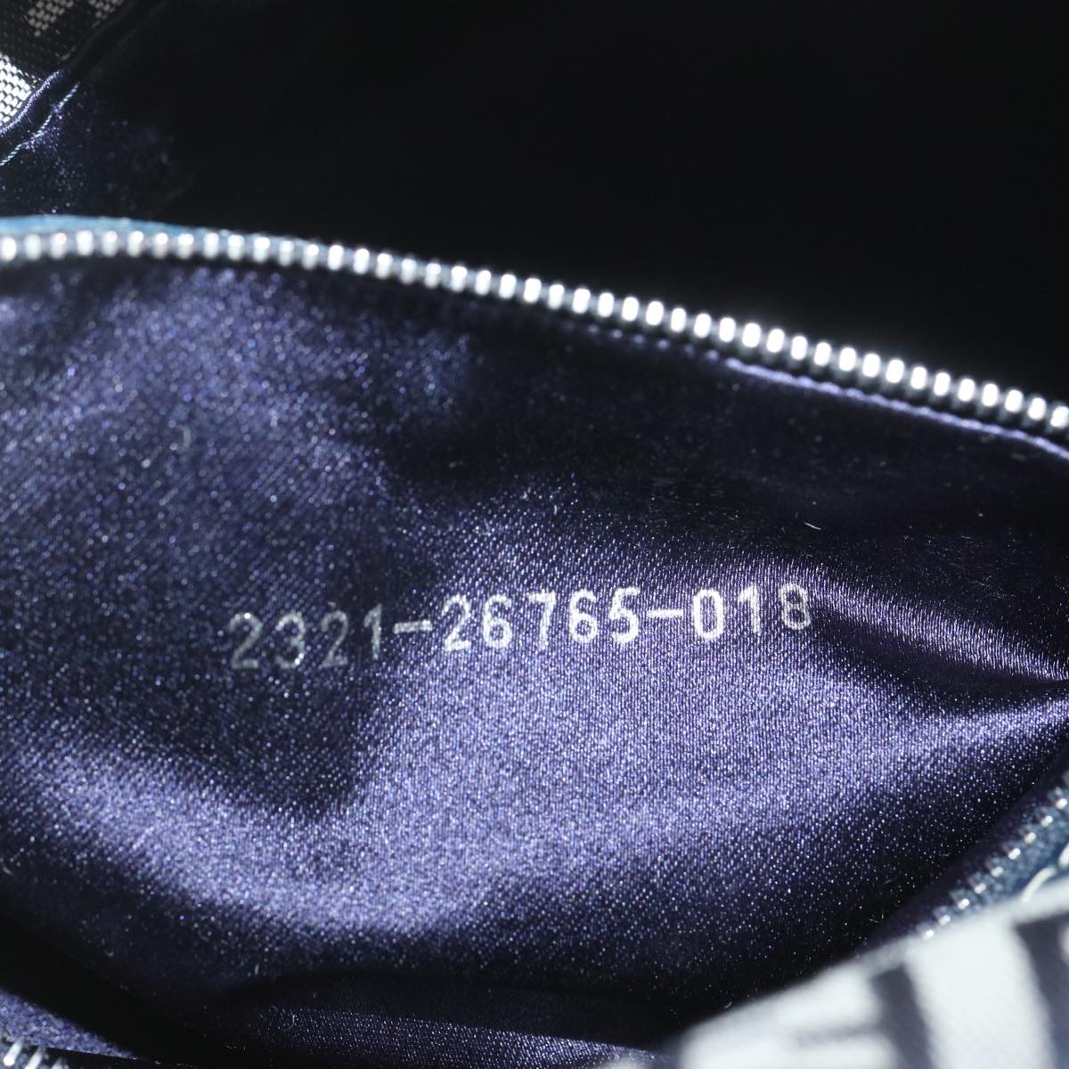 FENDI Zucchino Canvas Mamma Baguette Shoulder Bag Navybs12563