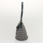 FENDI Zucchino Canvas Mamma Baguette Shoulder Bag Navybs12563
