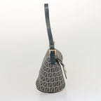 FENDI Zucchino Canvas Mamma Baguette Shoulder Bag Navybs12563