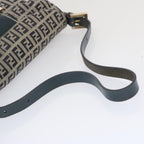 FENDI Zucchino Canvas Mamma Baguette Shoulder Bag Navybs12563