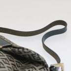 FENDI Zucchino Canvas Mamma Baguette Shoulder Bag Navybs12563
