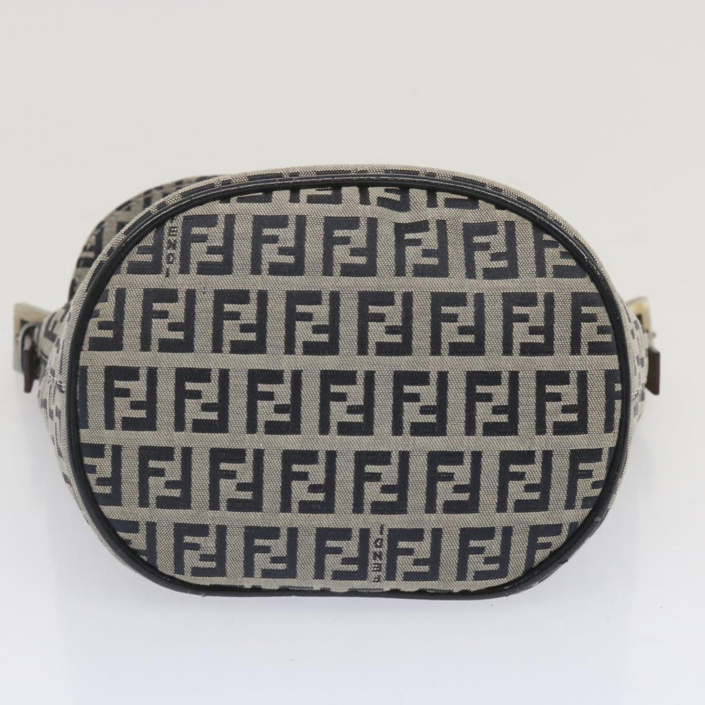 FENDI Zucchino Canvas Mamma Baguette Shoulder Bag Navybs12563