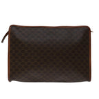 CELINE Macadam Canvas Clutch Bag PVC Brown Auth bs12631