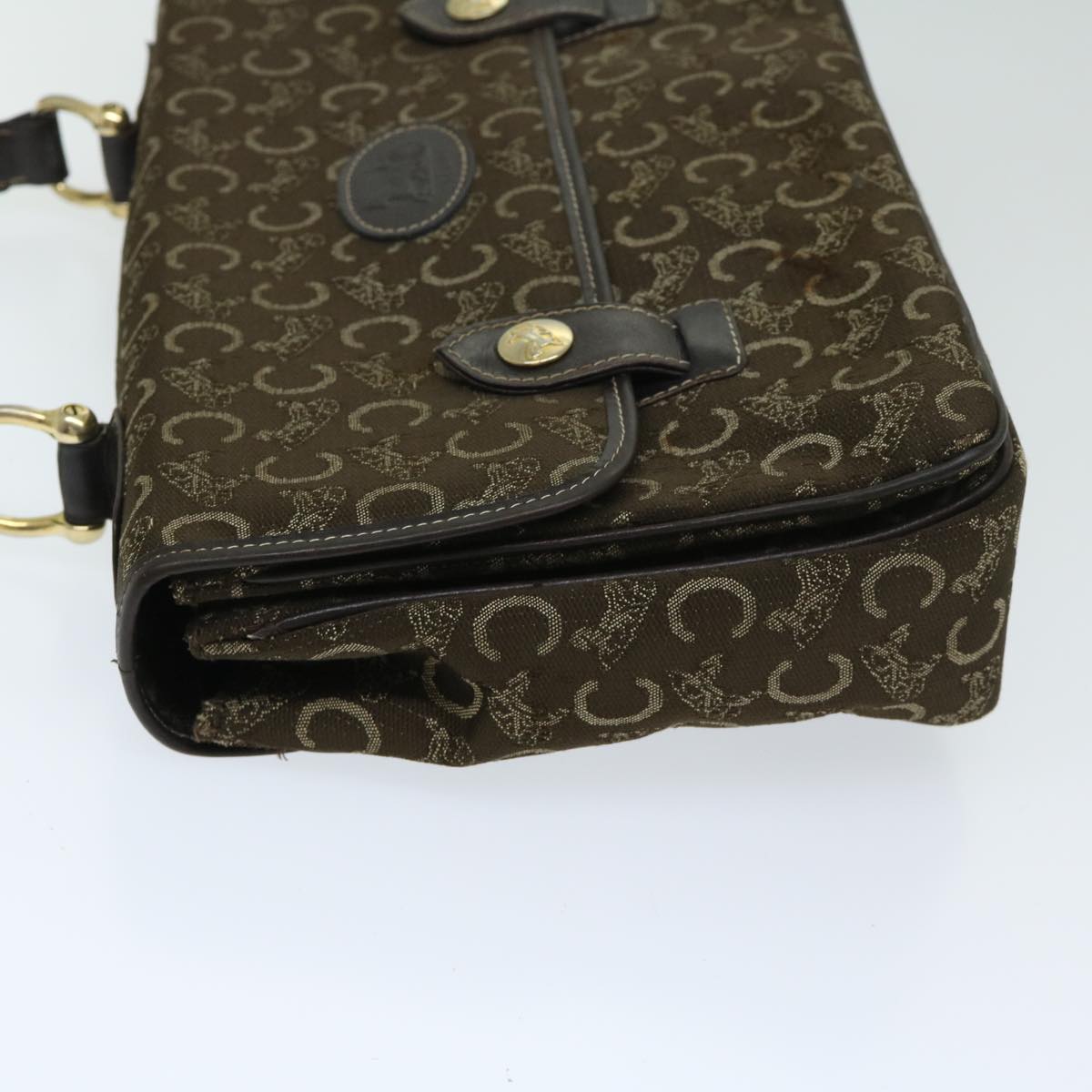 CELINE C Macadam Canvas Hand Bag Brown Auth bs12634