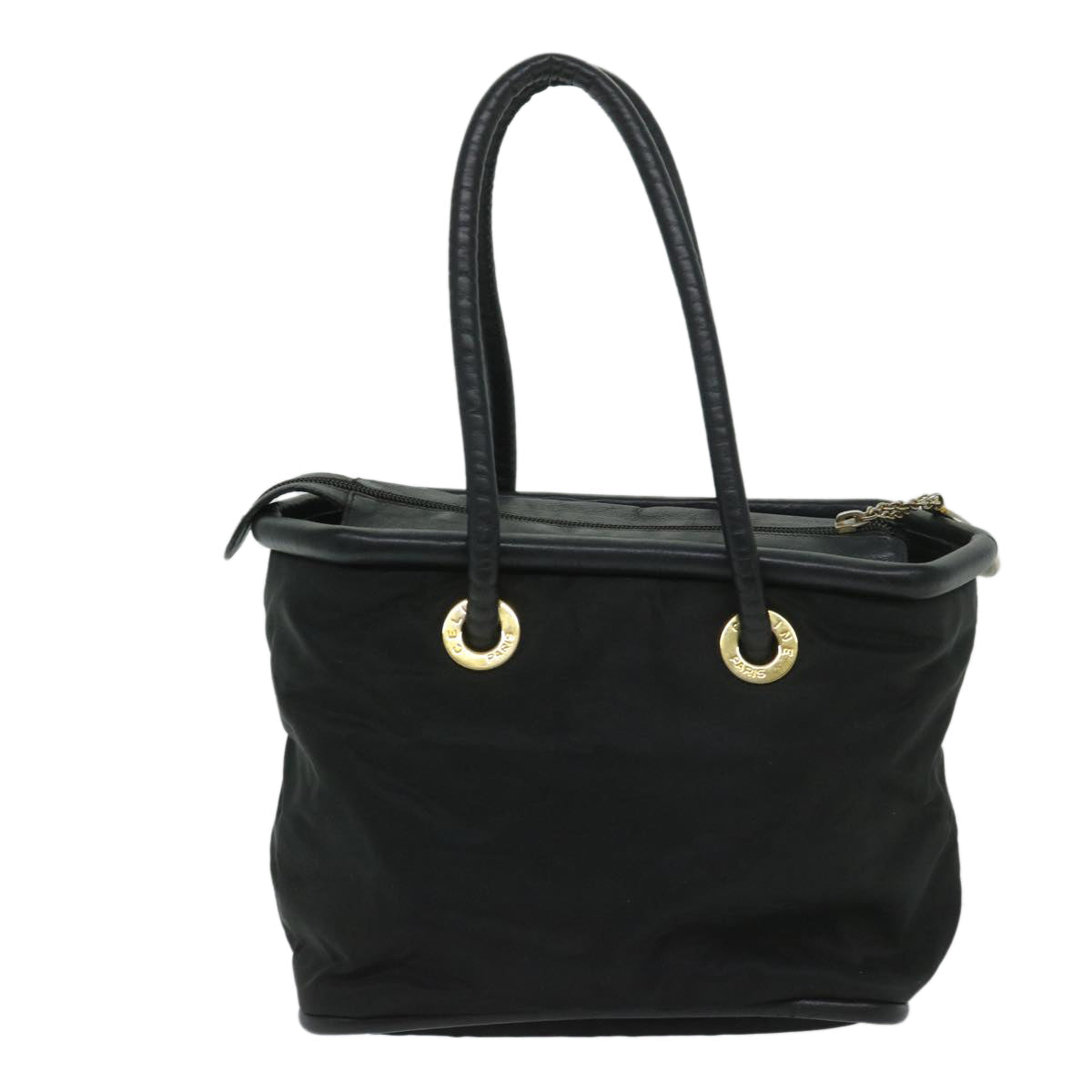 CELINE Hand Bag Nylon Black Auth bs12635