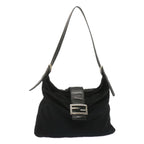 FENDI Mamma Baguette Shoulder Bag Nylon Blackbs12642