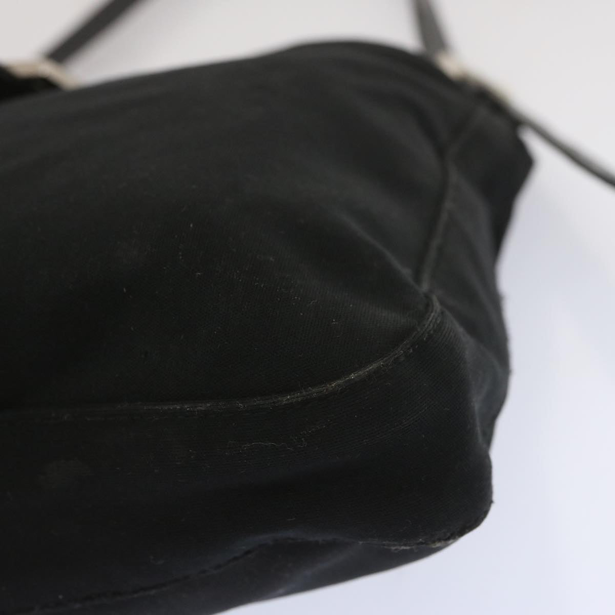 FENDI Mamma Baguette Shoulder Bag Nylon Blackbs12642