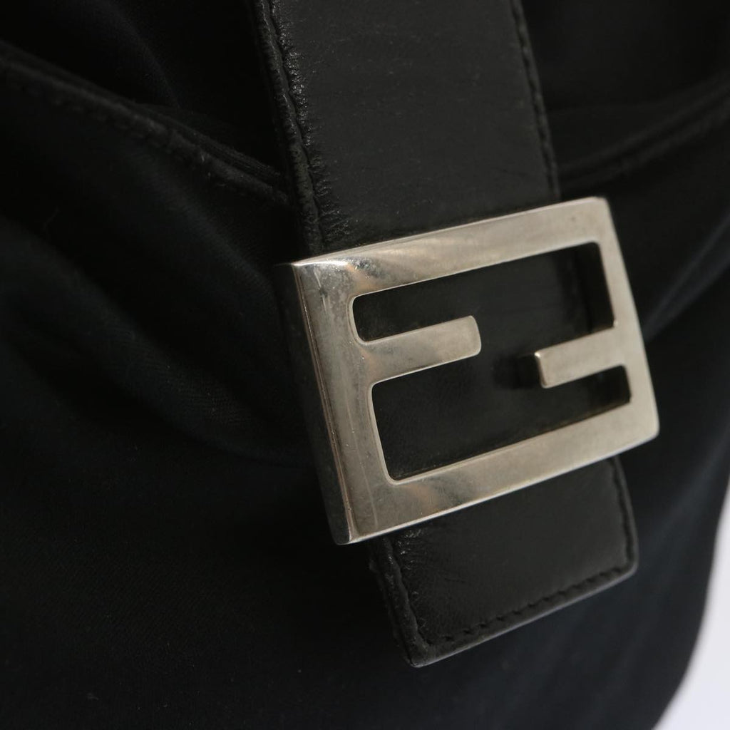FENDI Mamma Baguette Shoulder Bag Nylon Blackbs12642