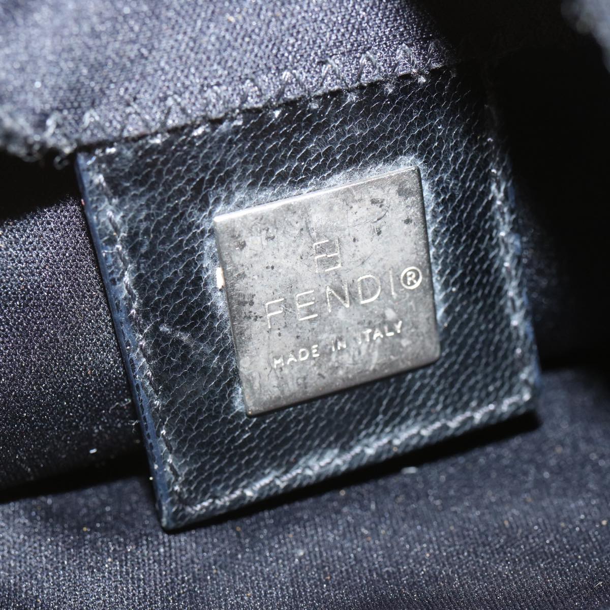 FENDI Mamma Baguette Shoulder Bag Nylon Blackbs12642