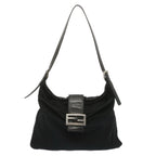 FENDI Mamma Baguette Shoulder Bag Nylon Blackbs12642