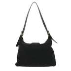 FENDI Mamma Baguette Shoulder Bag Nylon Blackbs12642