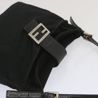 FENDI Mamma Baguette Shoulder Bag Nylon Blackbs12642