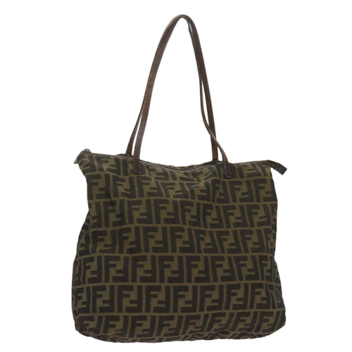 FENDI Zucca Canvas Tote Bag Black Brownbs12707