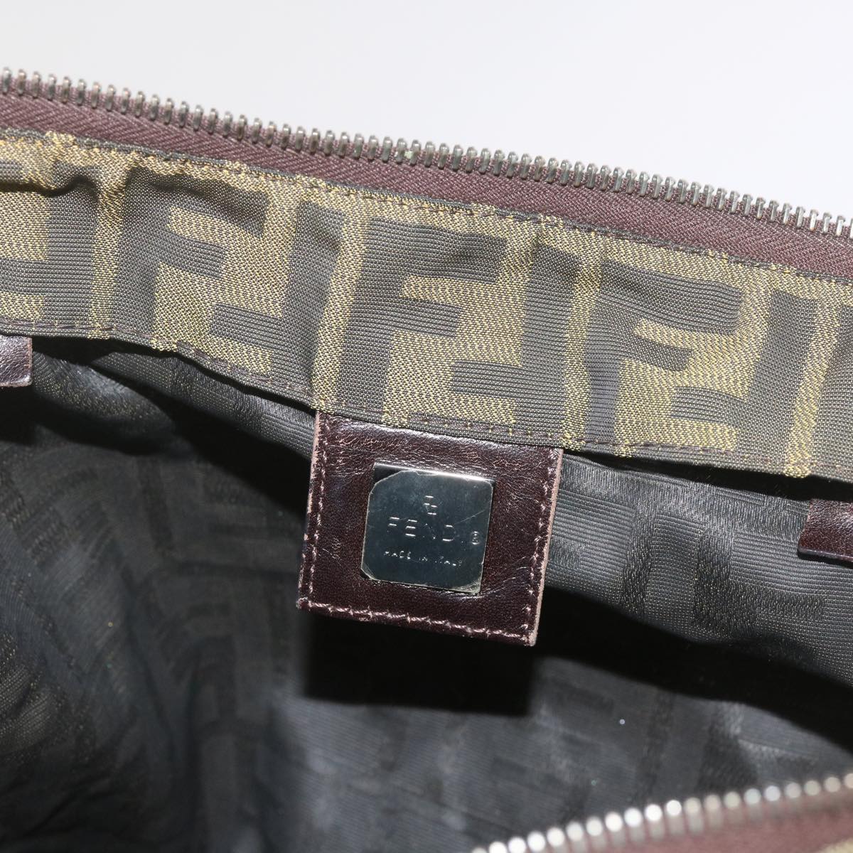 FENDI Zucca Canvas Tote Bag Black Brownbs12707