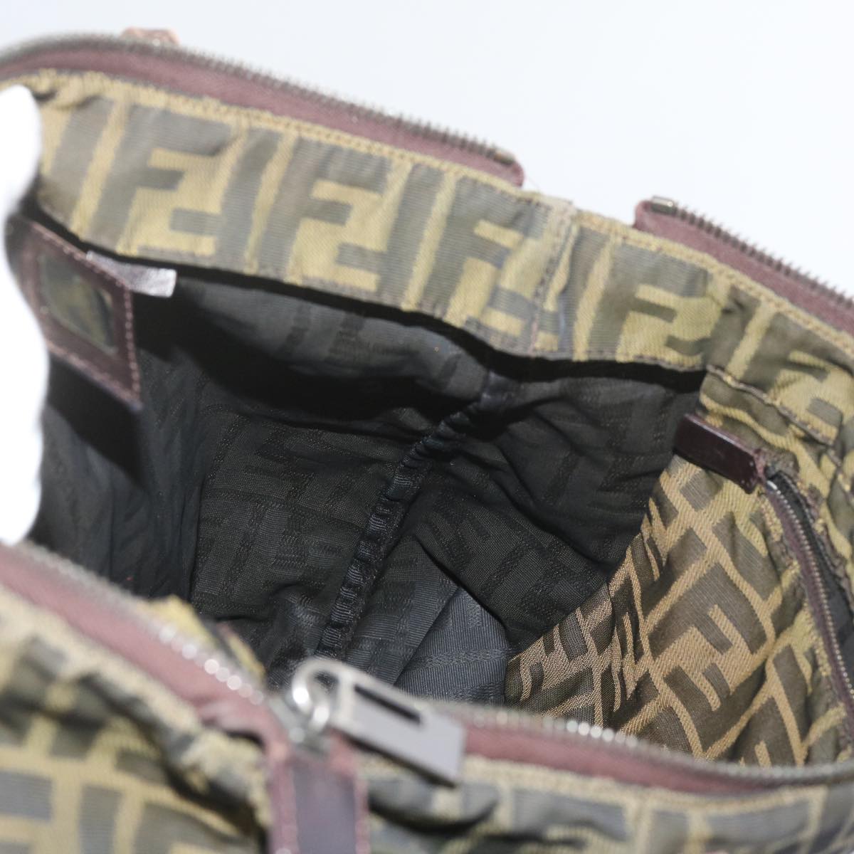 FENDI Zucca Canvas Tote Bag Black Brownbs12707