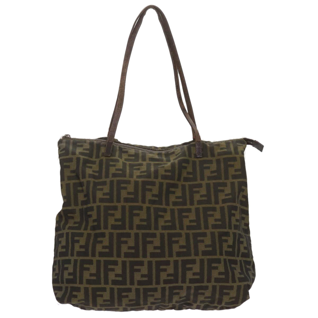 FENDI Zucca Canvas Tote Bag Black Brownbs12707
