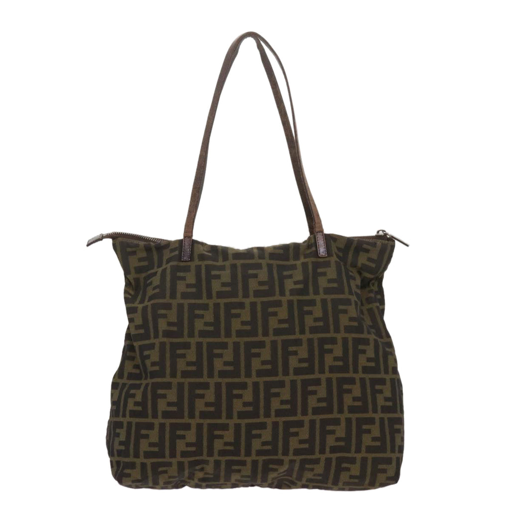 FENDI Zucca Canvas Tote Bag Black Brownbs12707