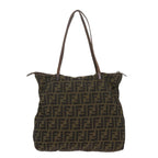 FENDI Zucca Canvas Tote Bag Black Brownbs12707