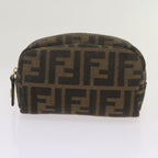 FENDI Zucca Canvas Pouch 2Set Black Brownbs12708