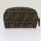 FENDI Zucca Canvas Pouch 2Set Black Brownbs12708