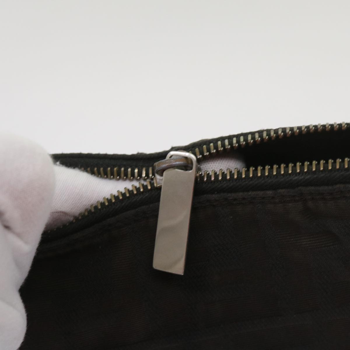 FENDI Zucchino Canvas Hand Bag Blackbs12710