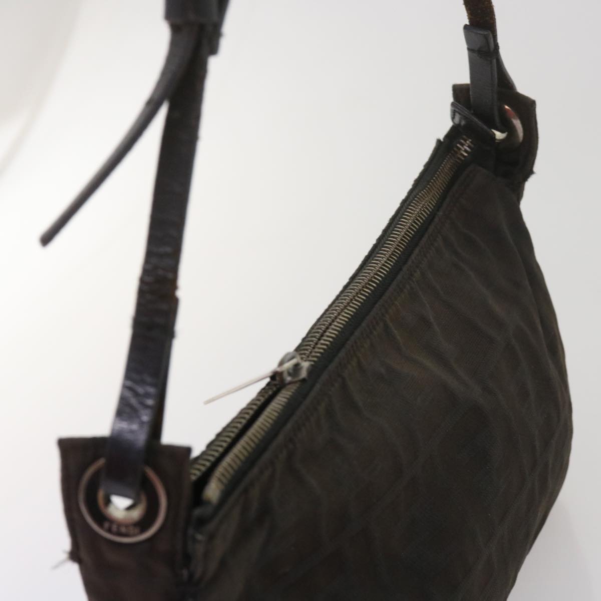 FENDI Zucchino Canvas Hand Bag Blackbs12710