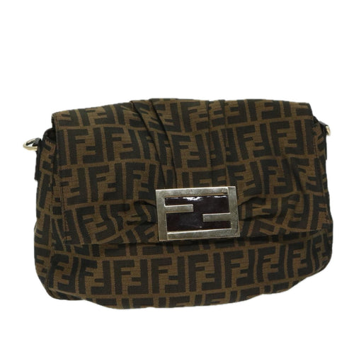 FENDI Zucca Canvas Shoulder Bag Brownbs12711