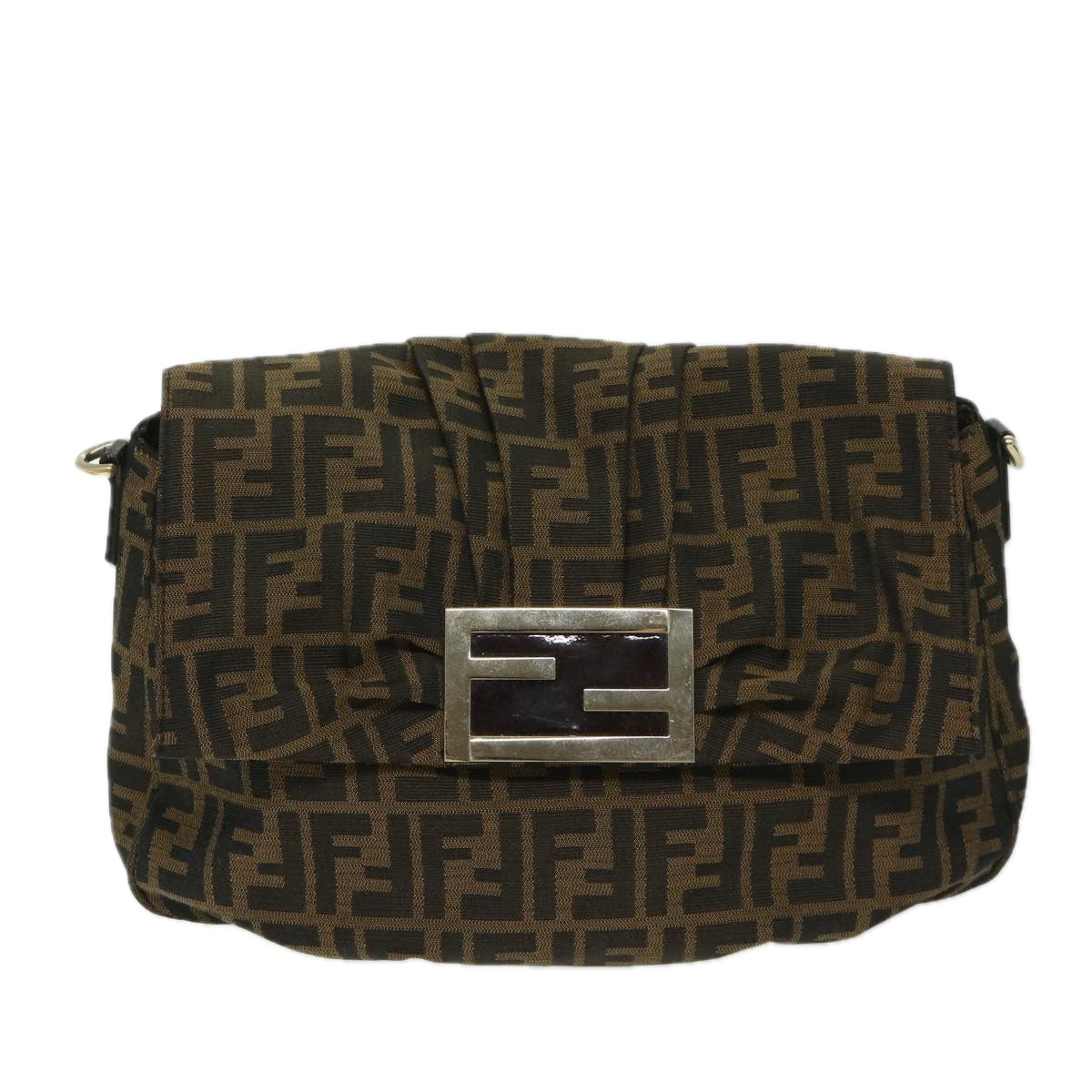 FENDI Zucca Canvas Shoulder Bag Brownbs12711