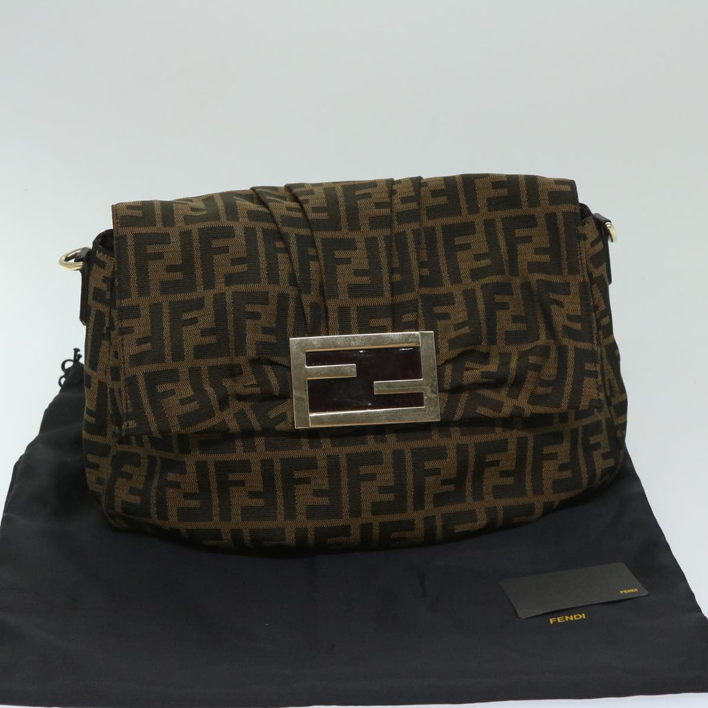 FENDI Zucca Canvas Shoulder Bag Brownbs12711