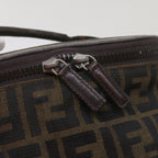 FENDI Zucca Canvas Vanity Hand Bag Brown Blackbs12714