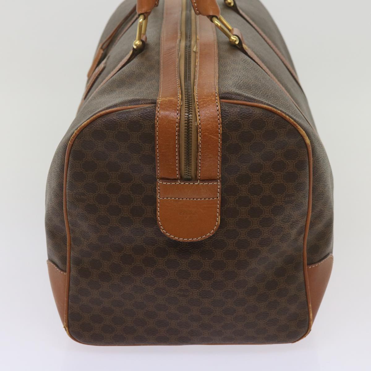 CELINE Macadam Canvas Boston Bag PVC Brown  12754