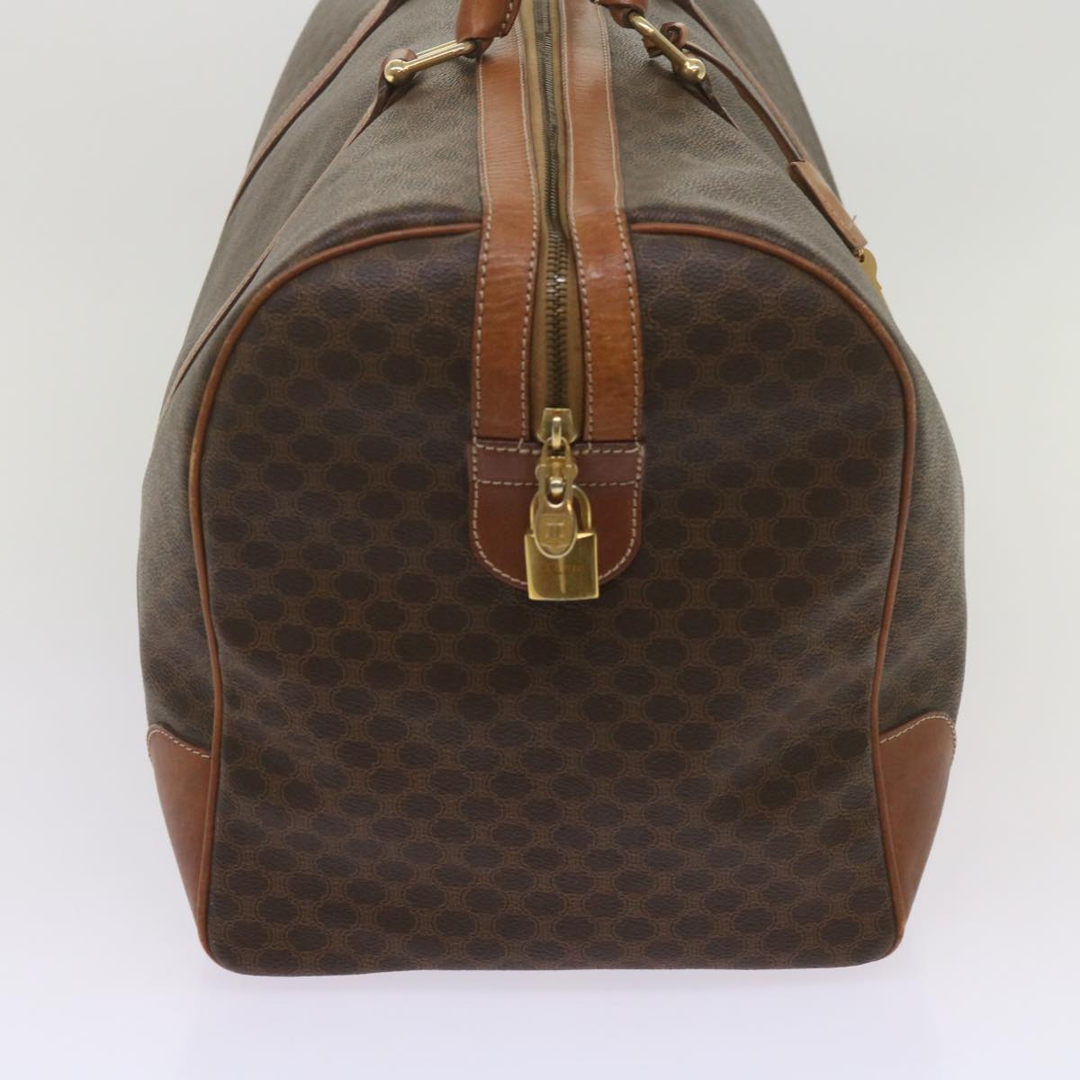 CELINE Macadam Canvas Boston Bag PVC Brown  12755