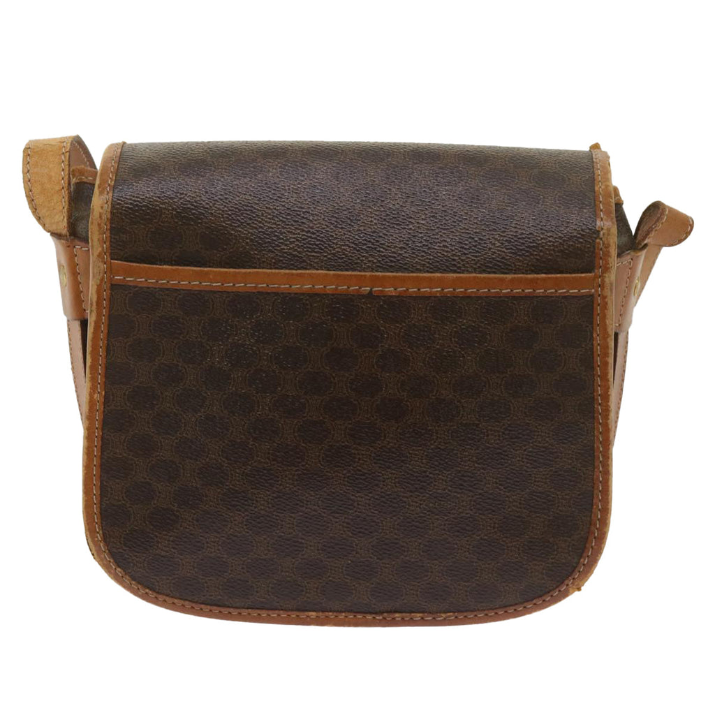 CELINE Macadam Canvas Shoulder Bag PVC Brown Auth bs12757